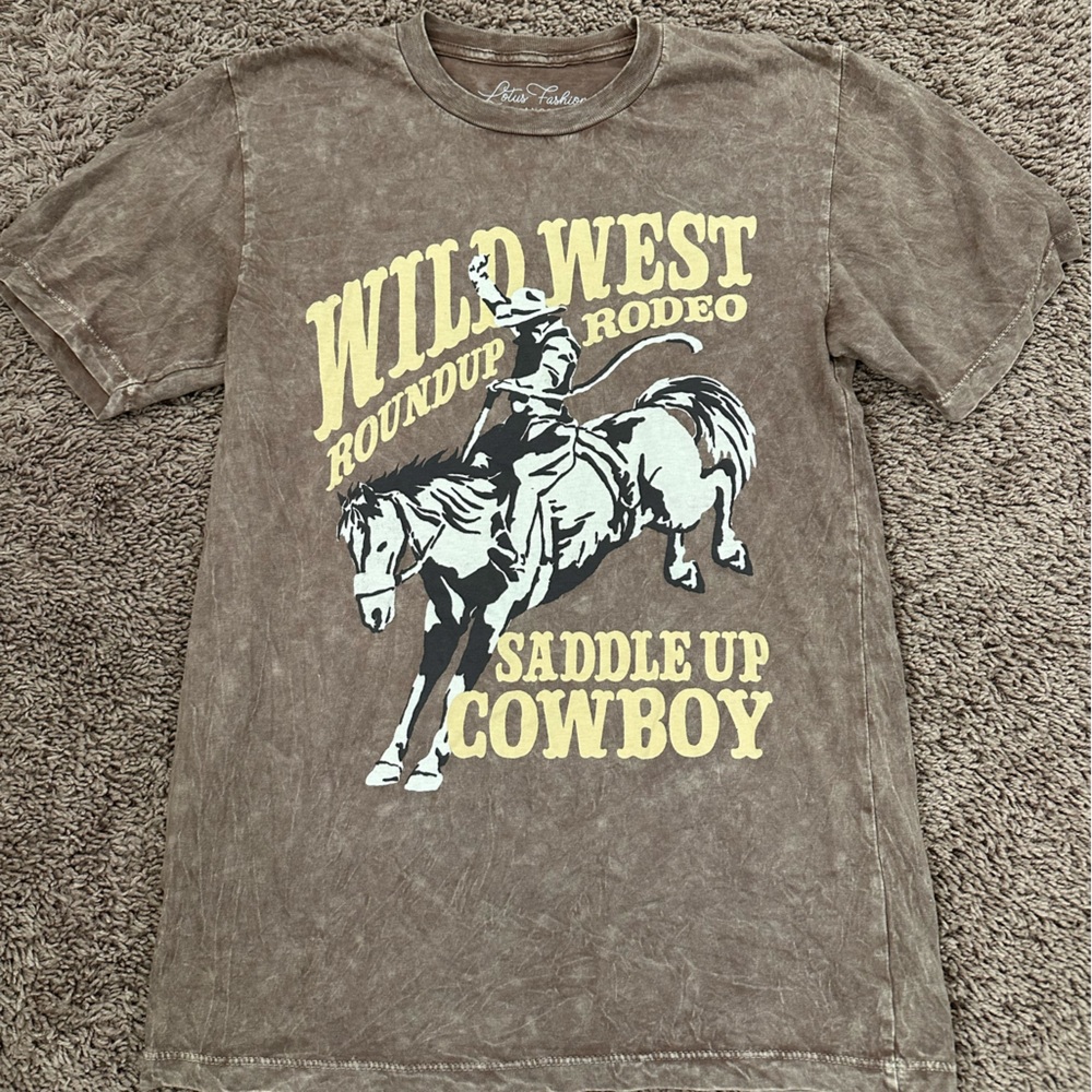 Brown Wild West Rodeo Graphic T-Shirt